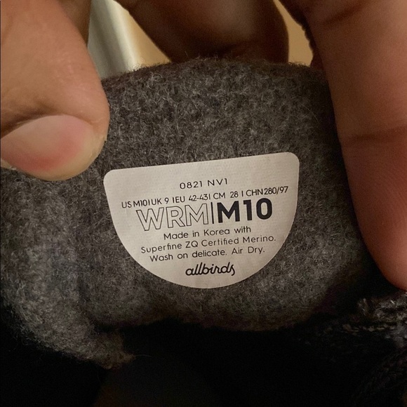 Allbirds Wool Runner Men’s Athletic Shoes “Dark Gray Cream” - Picture 16 of 16